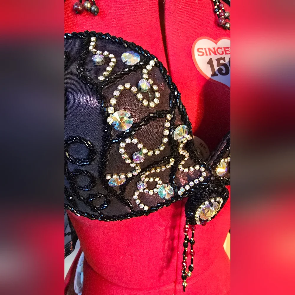 Eman Zaki Professional 7-Piece Bellydance Costume Beledi Saidi Flare Pants OOAK - Picture 4 of 16